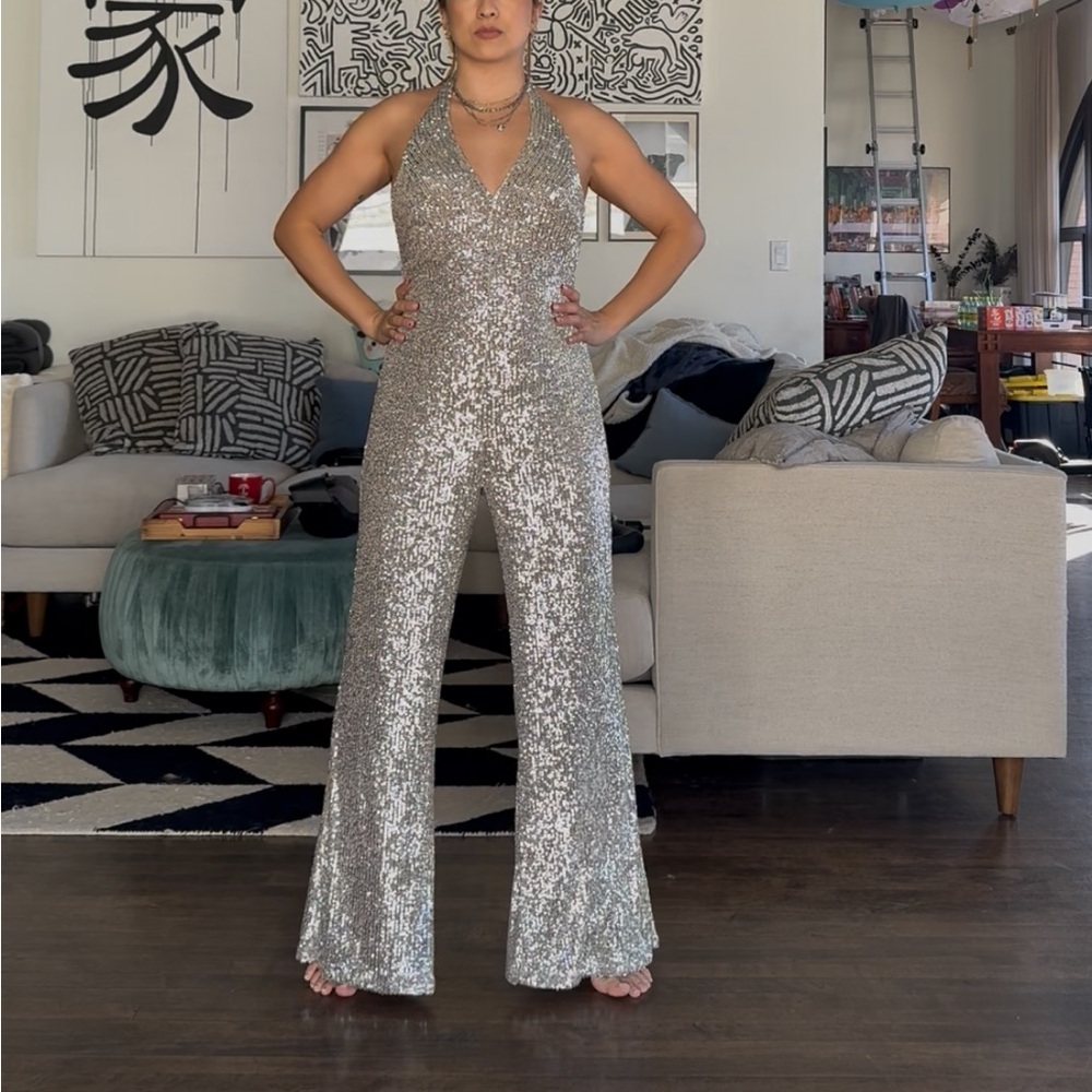 Silver Sequin Jumpsuit